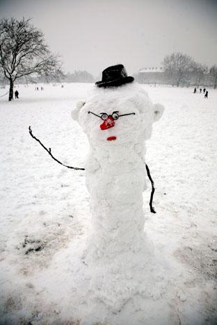 ...although some snowmen seemed rather unhappy with the increase in their numbers. Picture: Niall O'Mara