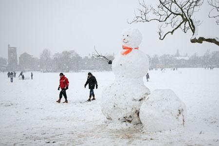 The adverse weather saw a major increase in the snowmen population in Streatham... Picture: Niall O'Mara