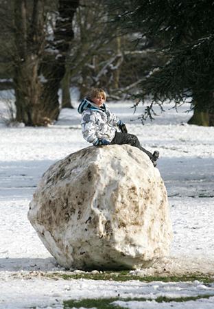 Gunnersbury Park was the scene of giant snow balls... Picture: Hakan Yazici