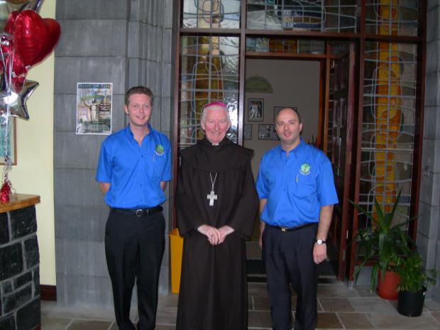 John Paul Lyttle (far left) with Bishop Philip Boyce and Benito Colangelo