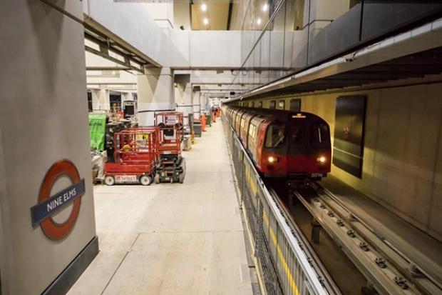 Test passenger train going through Nine Elms Station. Credit: Transport for London