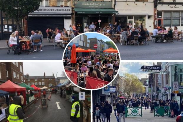 Pictures show pedestrianised streets in SW London