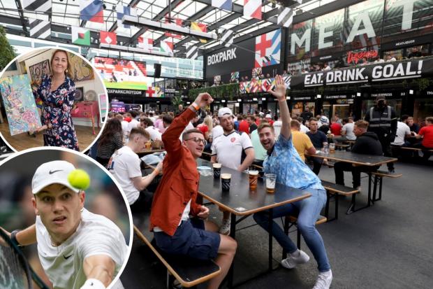 Main image: Fans watch England at Euro 2020 in Croydon Box Park. Image: Steven Paston/PA Wire