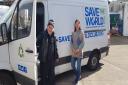 Olga and the Save The World van (photo: Olga Proto)