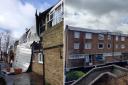 Firefighters were called to a partial roof collapse at a flat in Longford Walk in Tulse Hill yesterday morning (March 10)