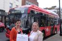 Councillor Clare Bonham and Assembly Member Caroline Pidgeon heading the stop cuts to 450 bus route campaign