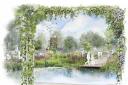 A view of the proposed pergola pond and flower garden in Regent's Park in memory of the late Queen