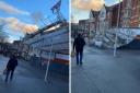 Scaffolding collapse in Sutton after Storm Henk