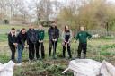 The volunteers getting stuck in at Marwell Zoo