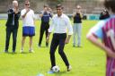 Prime Minister Rishi Sunak during his visit to Chesham United football club (Aaron Chown/PA)