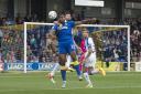 In the action: Tyrone Barnett gets stuck in against Chesterfield