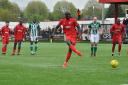 Carshalton Athletic player-manager Peter Adeniyi. Picture: Ian Gerrard