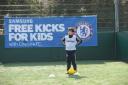A young footballer enjoying the first Free Kicks For Kids training session with the Chelsea FC Foundation