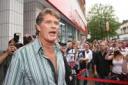 Back Hoff! Fans are kept away from their sun-kissed idol.