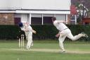 Gotcha: Old Rutlishians' Joe Riches loses his off stump in Saturday's defeat to Chipstead Coulsdon & Walcountians
