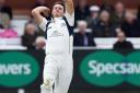 Surprised: Former Hampton School student Toby Roland-Jones in action for Middlesex at Lord's