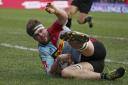 Pressure: George Naoupu's arrival will put pressure on Quins' young number eight Jack Clifford
