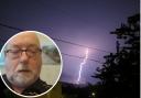Leslie Fowl, who experienced lightning strike right by his Thornton Heath home. Background image: Pxfuel.com