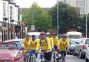 The Staines Town charity bike riders