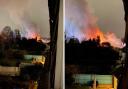 Smoke and flames could be seen billowing from the fire in Deroy Close, Carshalton (photos: Megan Kirby)