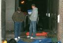 Mr Obakin and Prince William during their night sleeping rough