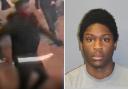 Marques Brown, 17, wielding a large knife as he stabbed Jermaine Cools