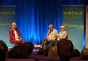 (left-right) Iain Dale interviews trade unionist Len McCluskey and former Labour leader Jeremy Corbyn during his All Talk at the Edinburgh International Conference Centre