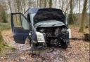 The minibus was found burnt and stripped of its parts