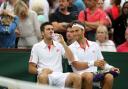 Home sweet home: Wimbledon's Ross Hutchins, right, with doubles partner Colin Fleming at SW19 last week