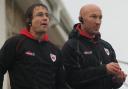 Past life: New London Scottish coach Phil Greening, right, alongside new boss Mike Friday during their London Welsh days