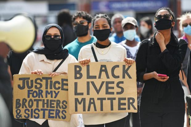 People take part in a Black Lives Matter protest after the death of George Floyd. Image: Jacob King/PA Wire