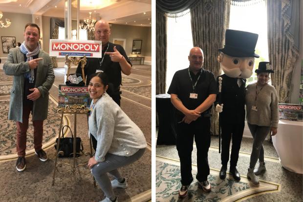 The SPEAR team meet Mr Monopoly ahead of the Richmond edition launch. Images via SPEAR