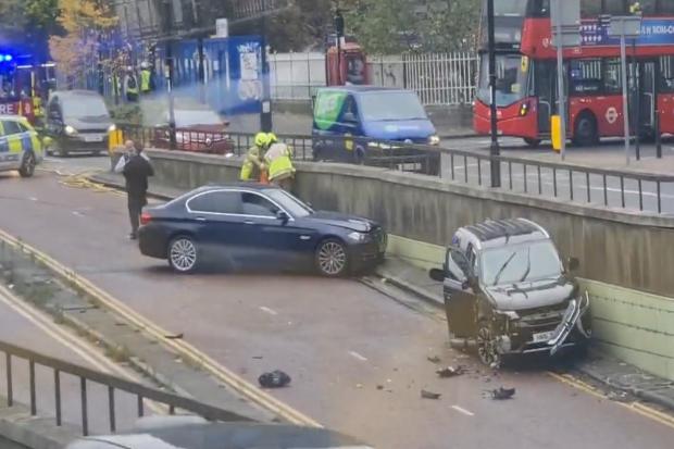 The crash occurred in Wellsley Road in Croydon (photo/ video: Malcolm Critchell)