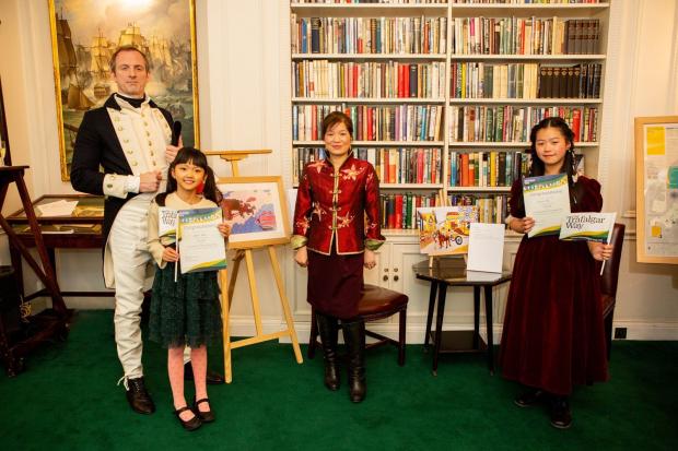 Sinyi Ye, age 12, and Judy Liu, age 6, both won for their designs in the post card competition. Images: Croydon Children Art school