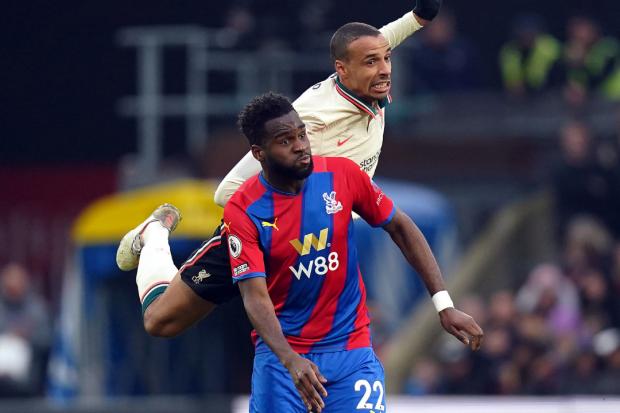 Crystal Palace's Odsonne Edouard (front) and Liverpool's Joel Matip battle for the ball during the Premier League match at Selhurst Park, London.
