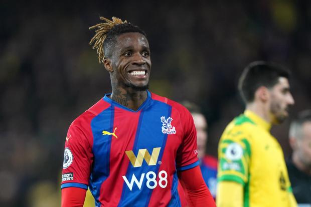 Crystal Palace's Wilfried Zaha during the Premier League match at Carrow Road, Norwich.