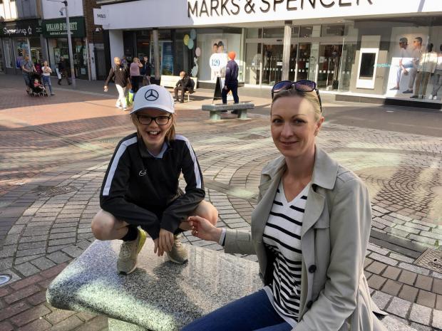 Your Local Guardian: Kate Irwin and son George in Sutton town centre (photo: Tara O'Connor)