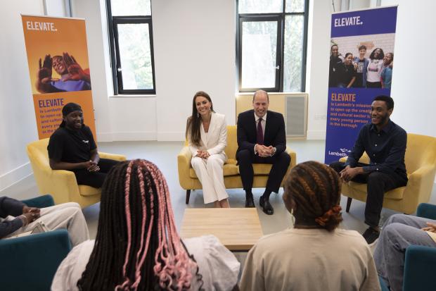 Your Local Guardian: The Duke and Duchess of Cambridge during their visit to ELEVATE at Brixton House in London to meet with younger generations of the British-Caribbean community, and other diasporas, who represent the next generation of British creative talent, to mark Windrush Day