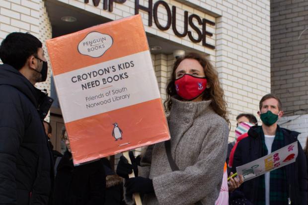 Croydon Kids Need Books at South Norwood Library protest (photo: Friends of South Norwood Library)