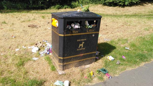 Your Local Guardian: Locals regularly complain about overflowing bins in Westow Park (photo Tara O'Connor)