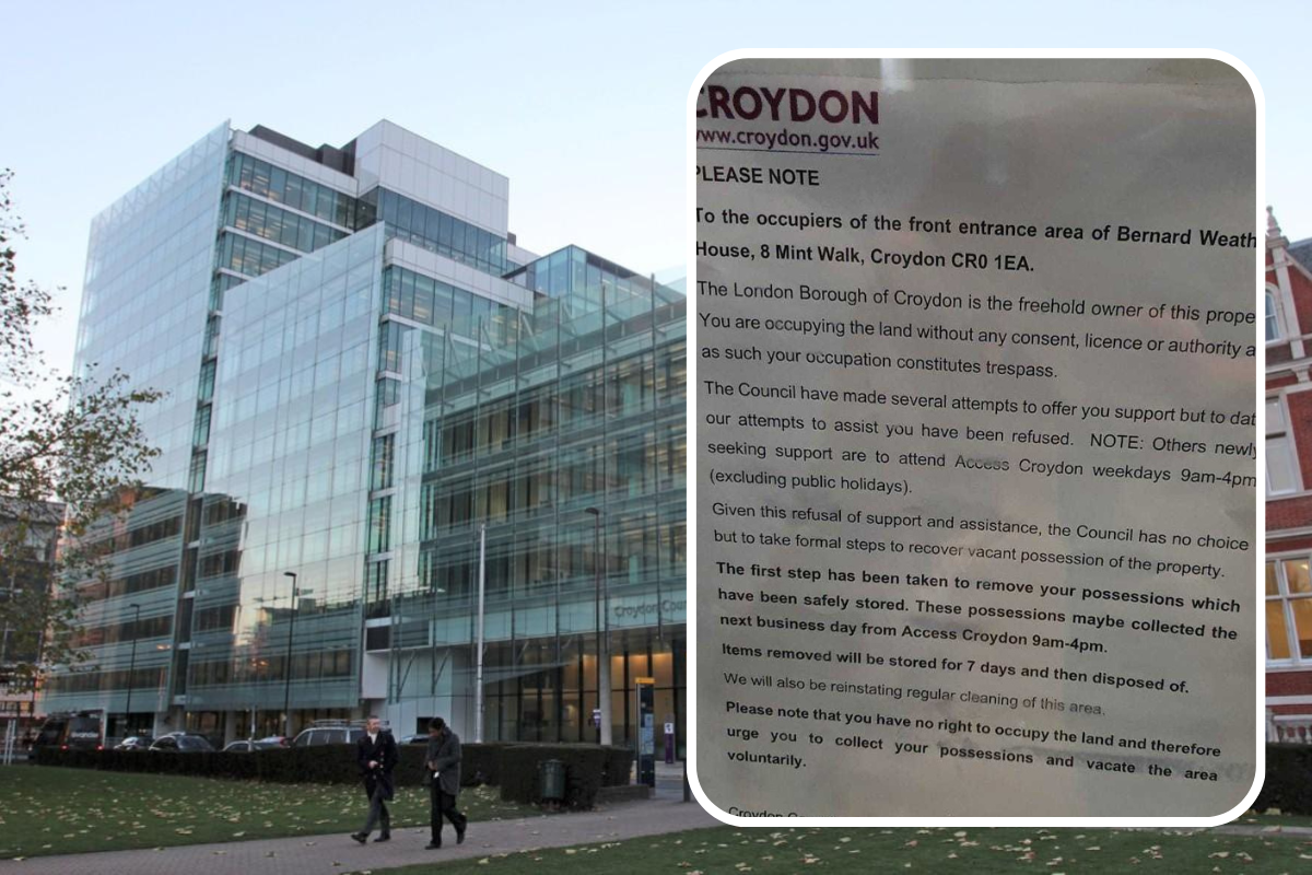 Croydon Council takes rough sleepers' belongings