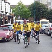 The Staines Town charity bike riders