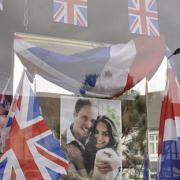 Hair to the throne: Ralph Rozenbaum's hair salon has been fully decorated for the royal wedding