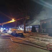 12 fire engines called to the scene of a fire in an industrial unit in Sutton.