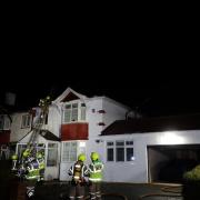 25 firefighters were called to the scene of a house fire in Purley.