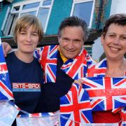 Zoe Berryman, Tony Price and Barbara Price gearing up for New Malden street party