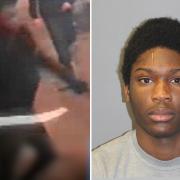 Marques Brown, 17, wielding a large knife as he stabbed Jermaine Cools