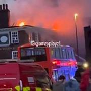 A historic pub in London’s south-west was damaged in a fire on Friday night, London Fire Brigade said.