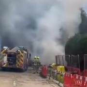 Firefighters tackled a huge blaze in Carshalton