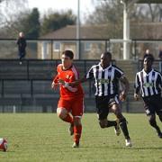 Experienced man: Jamie Lawrence for Tooting & Mitcham against Walton & Hersham